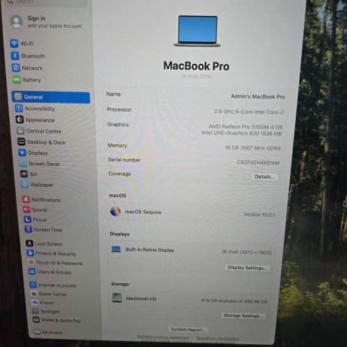 MacBook Pro 16寸 2019