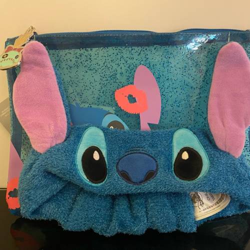 Stitch萬用袋(阿金拉鏈扣)配洗面頭箍