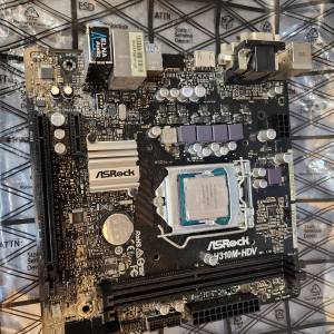 Intel i5 9400f + Asrock H310M-HDV itx底板 + 8GB DDR4