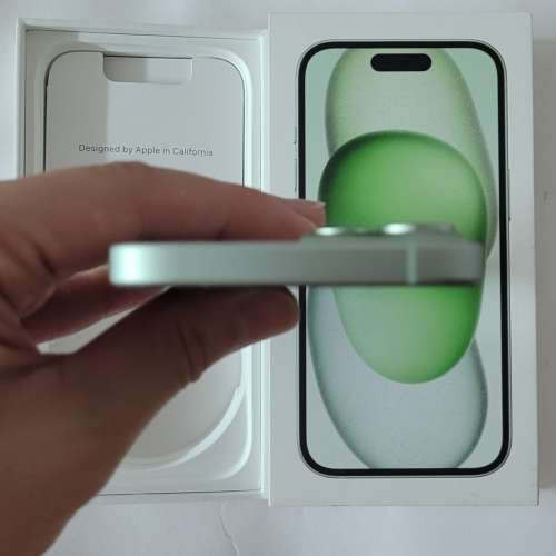 (新淨無花) IPhone 15 128gb綠色行貨連盒91%電