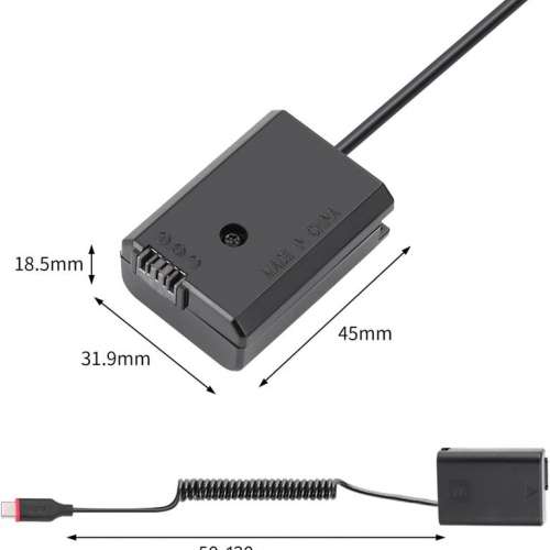 KINGMA Dummy Battery Kit With Type-C USB Adaptor For SONY NP-FW50 (假電池套裝)
