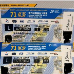 第71屆澳門格蘭披治大賽車2024.11.16(星期六)