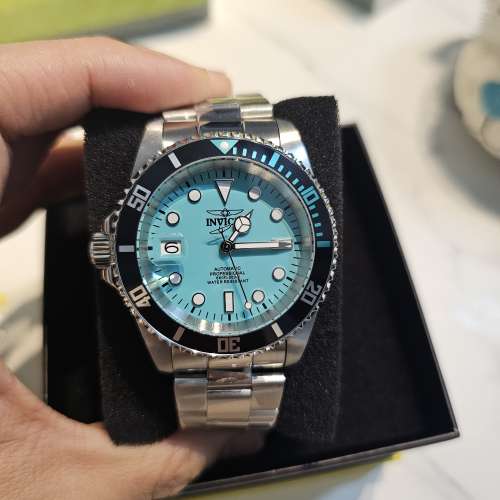 全新Invicta 冰藍面 42mm 左把的NH35A自動機械錶