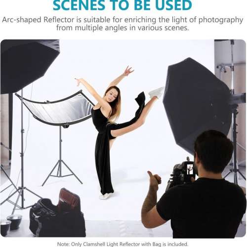 NEEWER 100 x 45 cm Clamshell Black / White / Gold / Silver Light Reflector