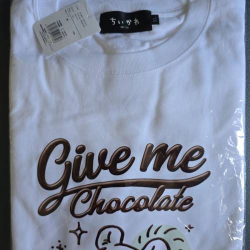 男女合用白色短袖加大碼 ちいかわ Give me Chocolate PETCHO PETCHO 飛鼠 Chiikawa...
