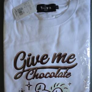 男女合用白色短袖加大碼 ちいかわ Give me Chocolate PETCHO PETCHO 飛鼠 Chiikawa...