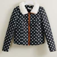 Polka-dot print quilted cotton jacket