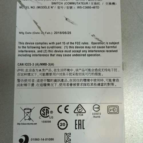 Cisco WS-C3650-48TD-E Catalyst 3650 Switch