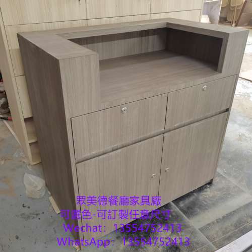 餐館餐邊櫃訂製廠家,茶餐料理店備餐櫃訂做,港式餐廳防火板茶水櫃訂做工廠,木紋膠板...