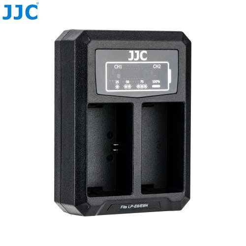 JJC B-LPE6P Lithium-ion Battery With LCD Diaplay USB Dual Battery Charger