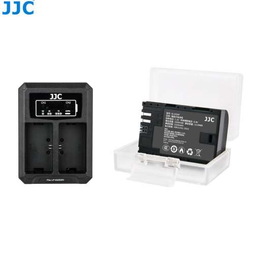 JJC B-LPE6P Lithium-ion Battery With LCD Diaplay USB Dual Battery Charger