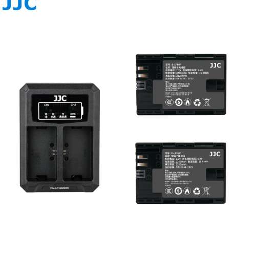JJC B-LPE6P Lithium-ion Battery With LCD Diaplay USB Dual Battery Charger