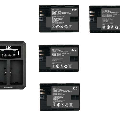 JJC B-LPE6P Lithium-ion Battery With LCD Diaplay USB Dual Battery Charger