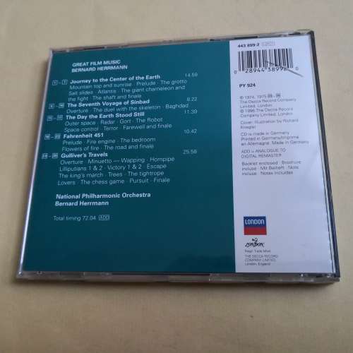 BERNARD HERRMANN GREAT  FILM MUSIC 德版介子銀圈
