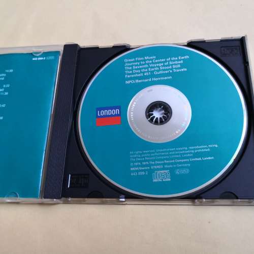 BERNARD HERRMANN GREAT  FILM MUSIC 德版介子銀圈