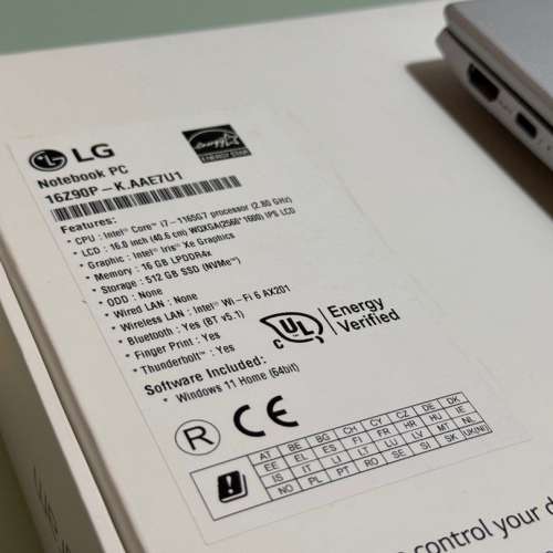 LG Gram 16吋 i7 1.19kg 極輕 Notebook Laptop Windows 11