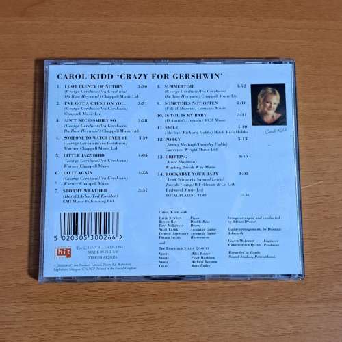 CAROL KIDD CRAZY FOR Gershwin (代友售）