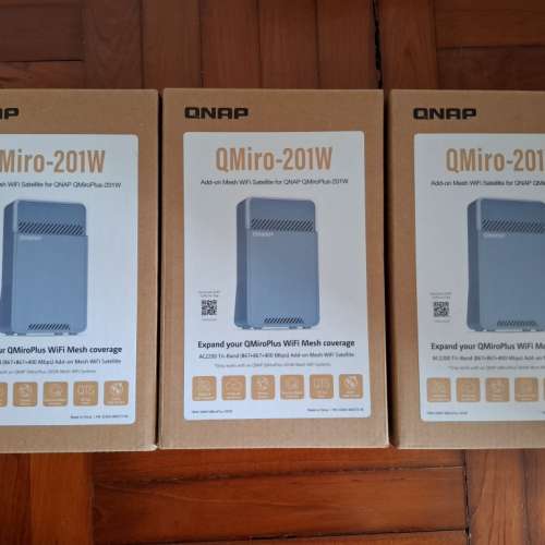 QNAP QMiro-201W 三頻 Mesh Wi-Fi SD-WAN 路由器 3隻 （行貨，過左保用）