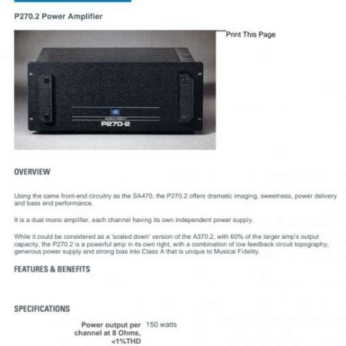 Musical Fidelity次旗艦 P270.2 改版中採用 ELNA Black音響級電容 最佳版本