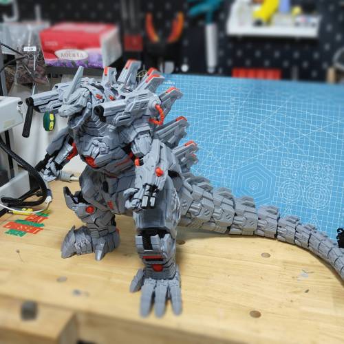 機械哥斯拉v2 改眼燈  全武裝連特效件 3D打印