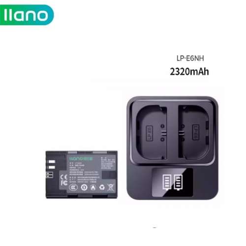 LLANO Canon LP-E6NH Fully Decoded Lithium-Ion Battery Pack With LCD Charger