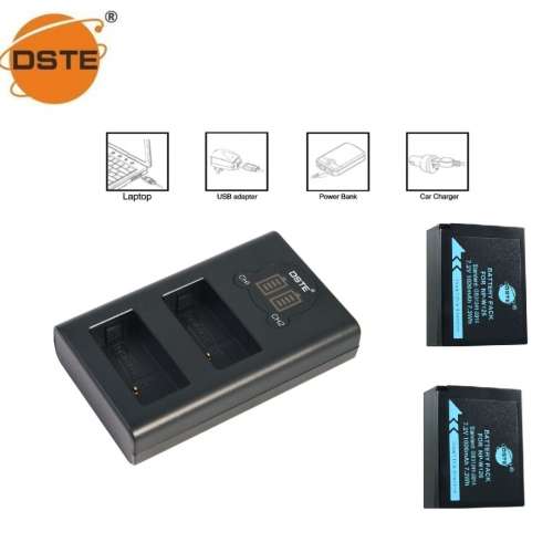 DSTE FujiFilm NP-W126 Lithium-Ion Battery Pack With LCD Display Dual USB Type-C