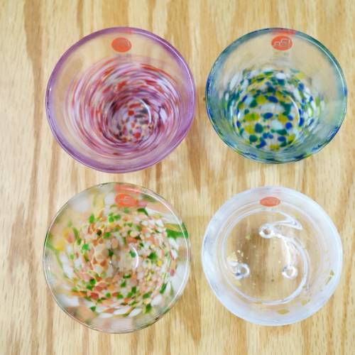 ADERIA 津輕玻璃 石塚硝子 四季の盃 木盒清酒杯套裝 日本製