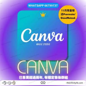 [送Procreate/GoodNotes 6一套] Canva™ Pro 專業版 (商用版) 正版官網綁定 永久使...