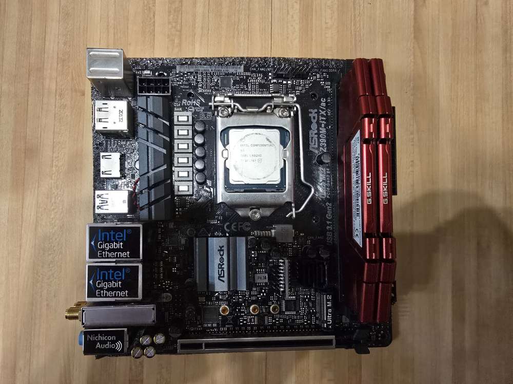ASRock Z390M-ITX/ac + Intel Core i7-8700T ES (QN8J) + GSkill DDR4
