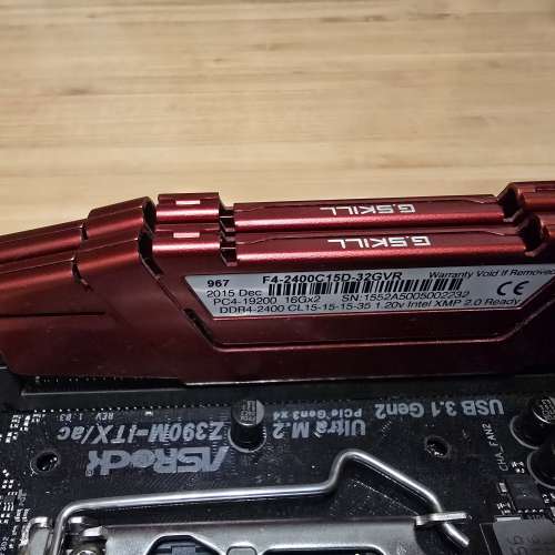 ASRock Z390M-ITX/ac + Intel Core i7-8700T ES (QN8J) + GSkill DDR4-2400 32GB