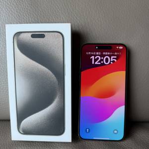 完美無花 香港行貨 iPhone 15 pro Max 1TB 原色 鈦金屬 Natural Titianium