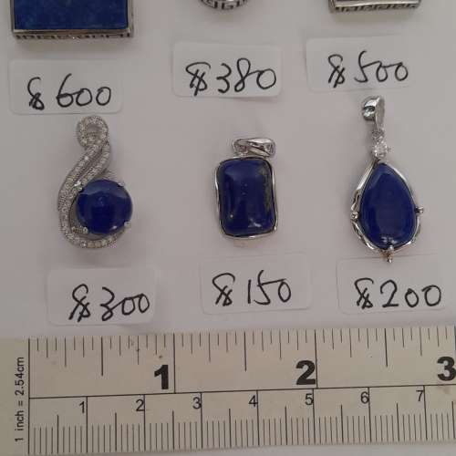 青金寶石鑲純銀吊咀每個價錢如照片顯示，兩個以上八折，一手全部七個七折no.15.12.24