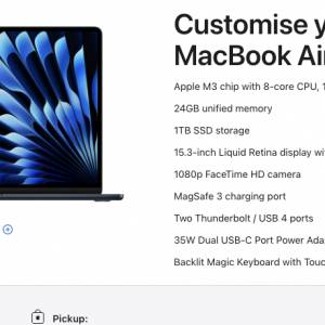 FS: Apple 15-inch MacBook Air M3 Midnight (2024, 99% new)
