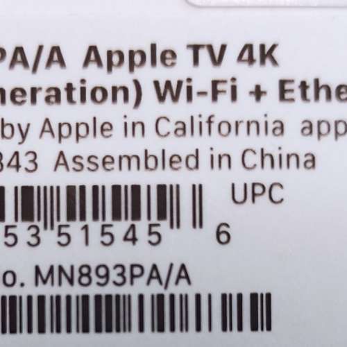 Apple TV 4K 三代頂配 128GB Wi-Fi + Ethernet A2843