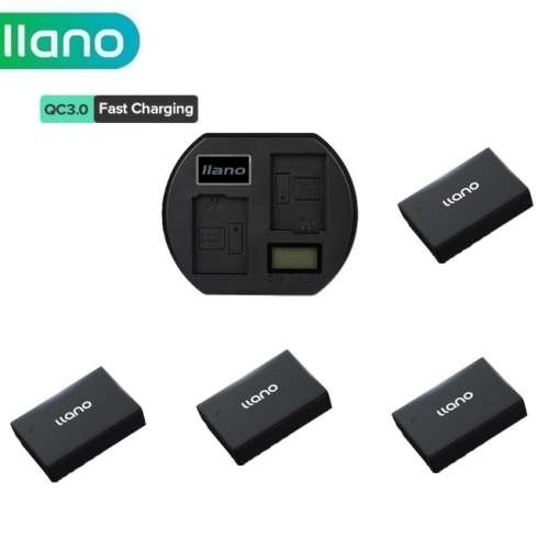 LLANO LP-E17 Lithium-Ion Battery Pack With LCD Display Dual USB-C QC3.0 Charger