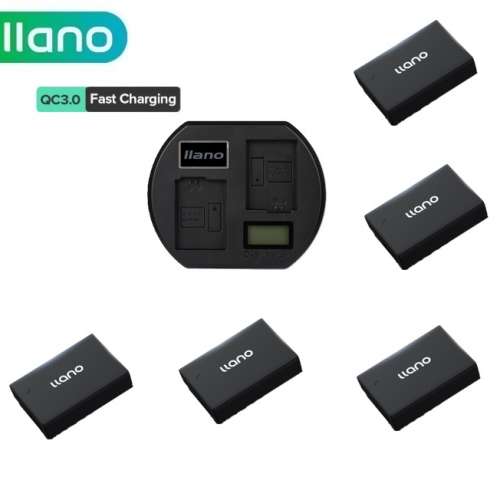 LLANO LP-E17 Lithium-Ion Battery Pack With LCD Display Dual USB-C QC3.0 Charger