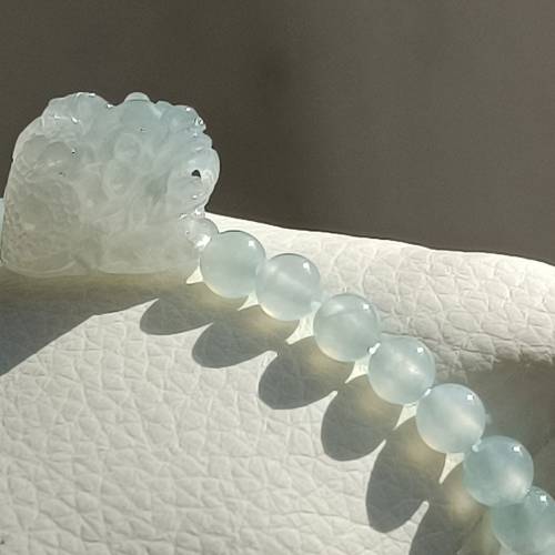 🎀緬甸天然A貨冰膠翡翠金蟾手串🎀