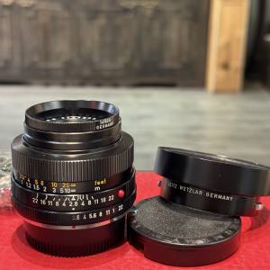 Leica Elmarit-R 35mm f2.8 v1 lens with hood Nikon AI mount modified