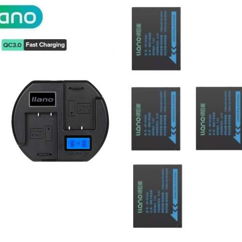LLANO FujiFilm NP-126S / NP-W126 Lithium-Ion Battery 代用鋰電池連顯電量快充充...