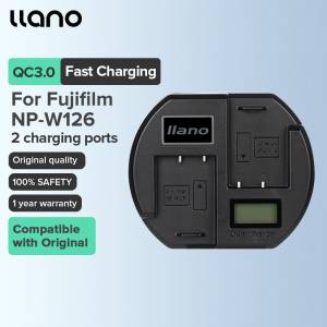 LLANO FujiFilm NP-126S / NP-W126 USB-C Lithium-Ion Battery Pack With LCD Display