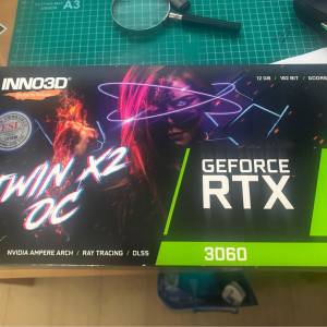 $1350 95% 有盒 有保養 NEW INNO3D RTX3060 TWIN X2 12GB LHR