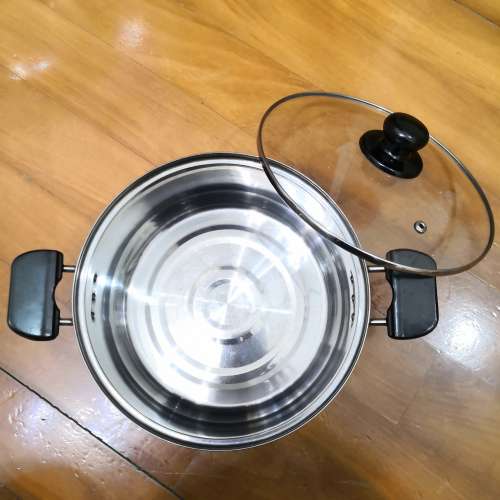 Aeon Stainless Steel 4 L Cooking Pot & Pan, with glass lid, 23.5 x 11 cm