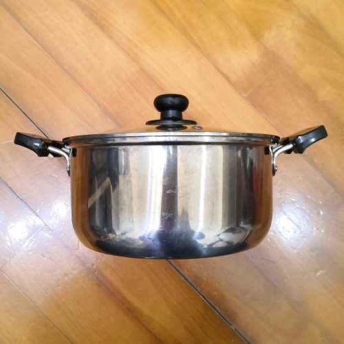Aeon Stainless Steel 4 L Cooking Pot & Pan, with glass lid, 23.5 x 11 cm