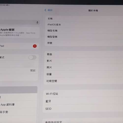 二手iPad (第九代) 64GB 連 Apple Pencil, 正版Apple充電器, 保護套(非Apple官方)