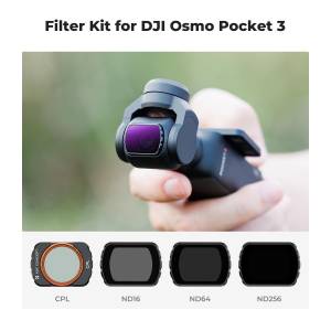 K&F Concept Magnetic CPL + ND16+ ND64 + ND256 For DJI Osmo Pocket 3 偏光、減光...