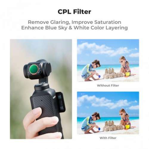 K&F Concept Magnetic CPL + ND16+ ND64 + ND256 For DJI Osmo Pocket 3 偏光、減光...