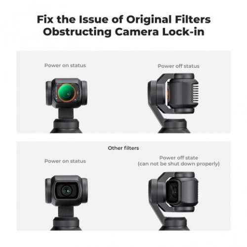 K&F Concept Magnetic CPL + ND16+ ND64 + ND256 For DJI Osmo Pocket 3 偏光、減光...