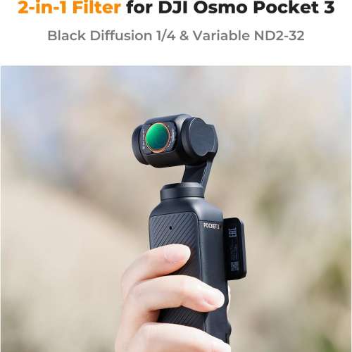 K&F Concept 2-in-1 Filter Black-Mist 1/4 & Variable ND2-32 Filter For Pocket 3