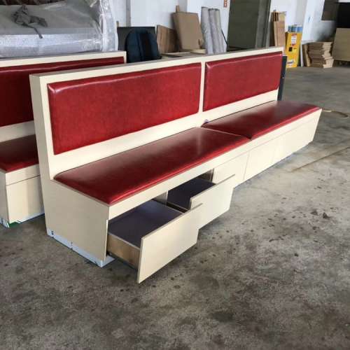 茶餐廳卡位梳化訂造,防火阻燃卡位梳化,儲物櫃沙發訂製,餐廳卡座沙發工廠