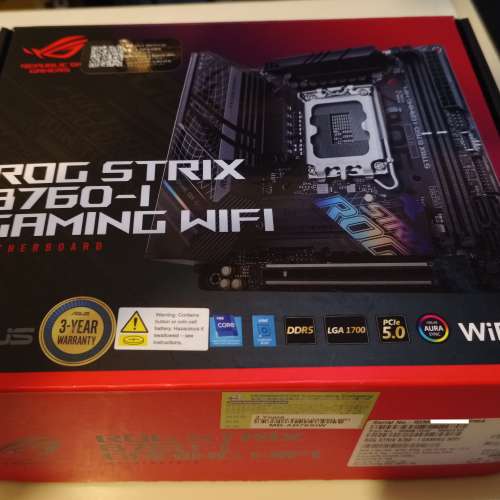 Asus Rog Strix B760i Intel ITX Motherboard LGA 1700 行貨有保